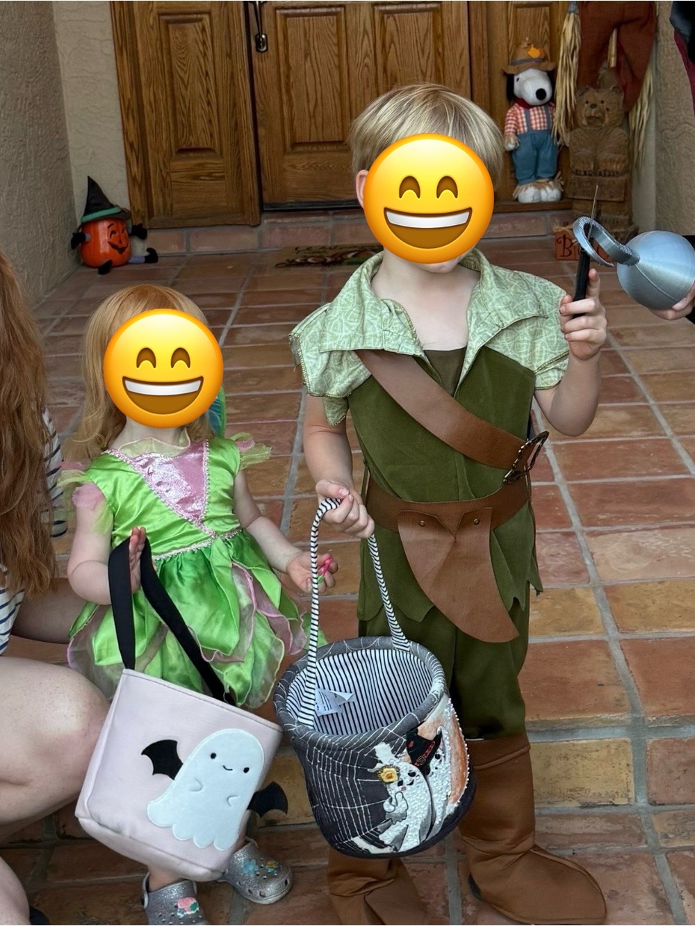 Disney Green Peter Pan and Tinker Bell Inspired Kids Halloween Costumes